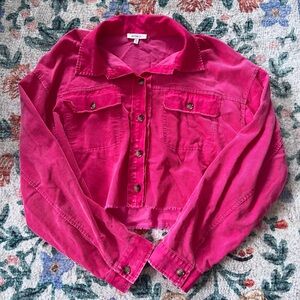 Hot Pink Denim/Corduroy Jacket